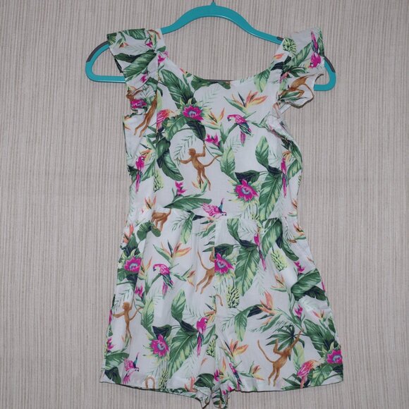 Janie and Jack Cotton Tropical Jungle Ruffle Sleeve Romper Size 12 - Picture 2 of 8